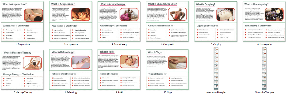 Alternative Therapies PLR Infographics