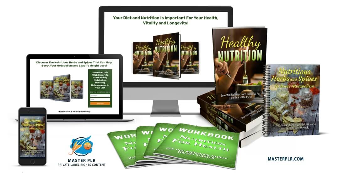 Healthy Nutrition PLR - Complete Sales Funnel Graphic