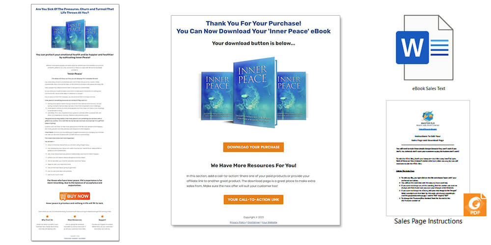 Inner Peace PLR eBook Sales Page Graphic