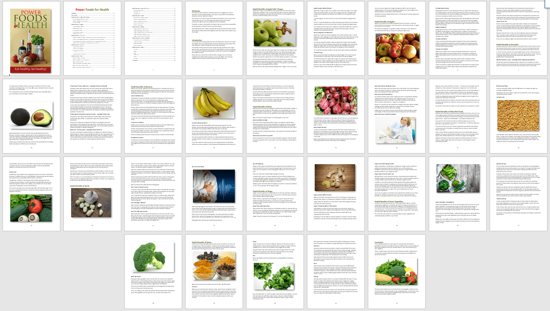 Power Foods for Health PLR eBook Contents Graphic