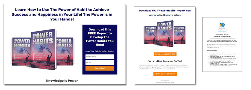 Power Habits PLR Report Squeeze Page and Download Page