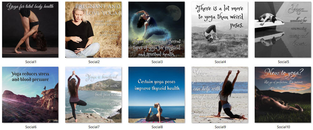 Yoga PLR Social Posters Graphic