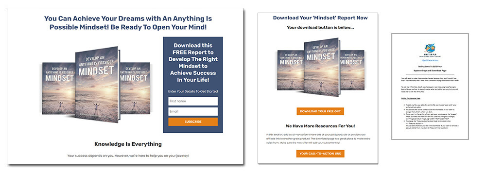 Anything Is Possible Mindset PLR Report Squeeze Page and Download Page