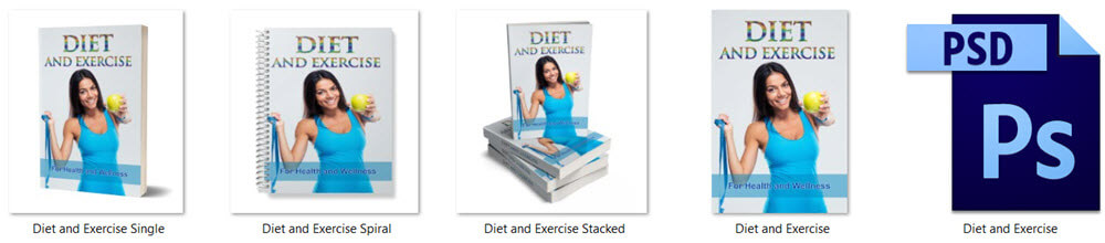 Healthy Eating PLR - Diet and Exercise PLR Report Cover Graphics