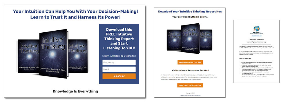 Intuitive Thinking PLR Report Squeeze Page