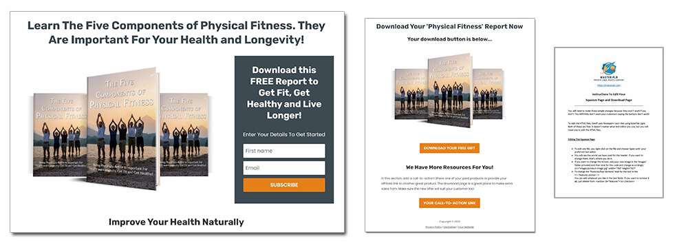 Five Health Components of Physical Fitness PLR Report Squeeze Page