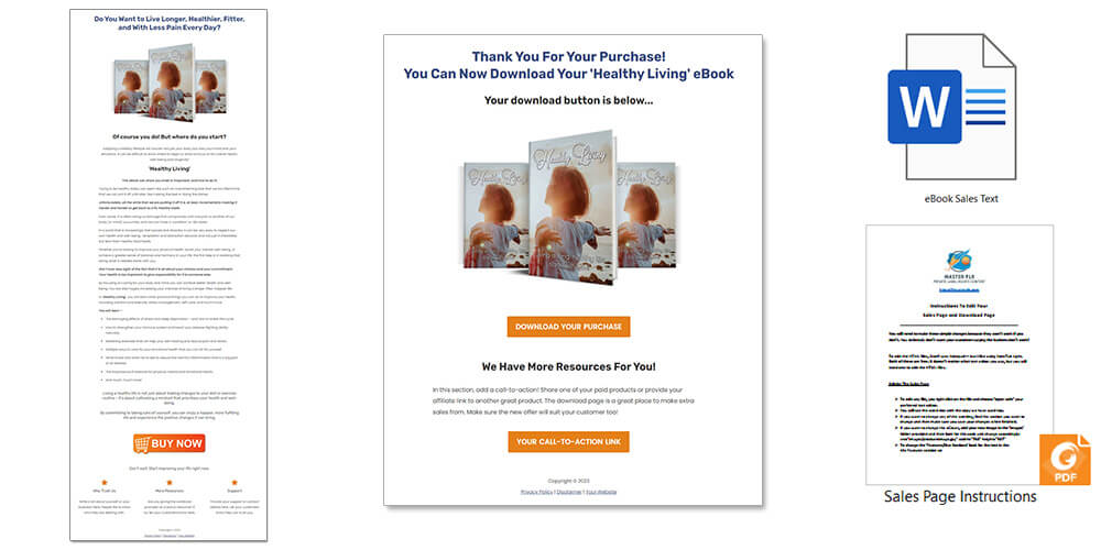 Healthy Living PLR eBook Sales Page