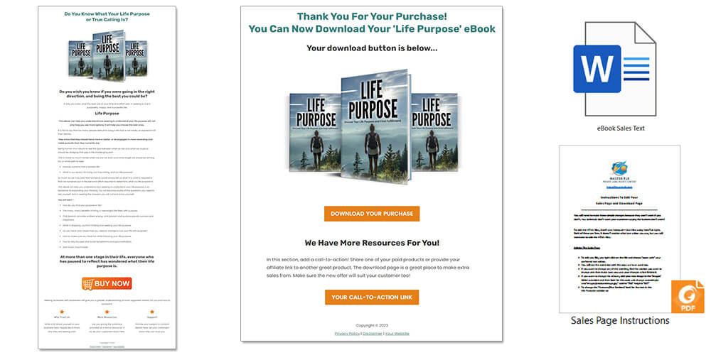 Life Purpose PLR eBook Sales Page