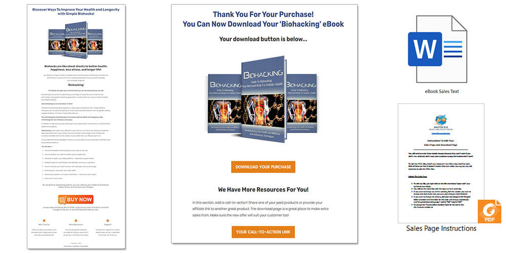 Biohacking PLR eBook Sales Page