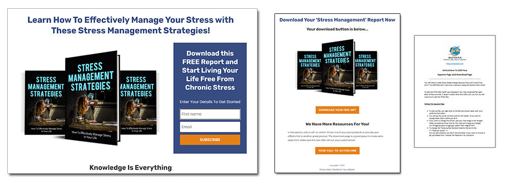 Stress Management Strategies PLR Squeeze Page