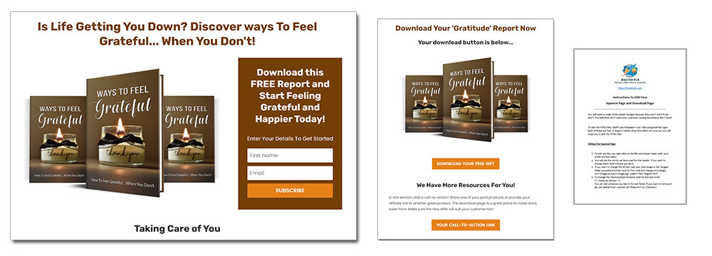Ways To Feel Grateful PLR Report Squeeze Page