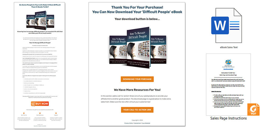 Dealing with Difficult People PLR eBook Sales Page