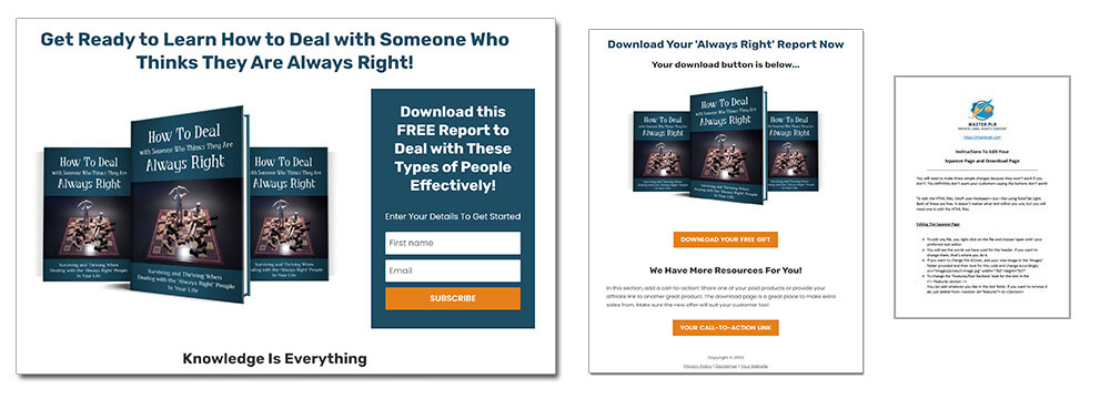 Dealing with Someone Who Is Always Right PLR Squeeze Page