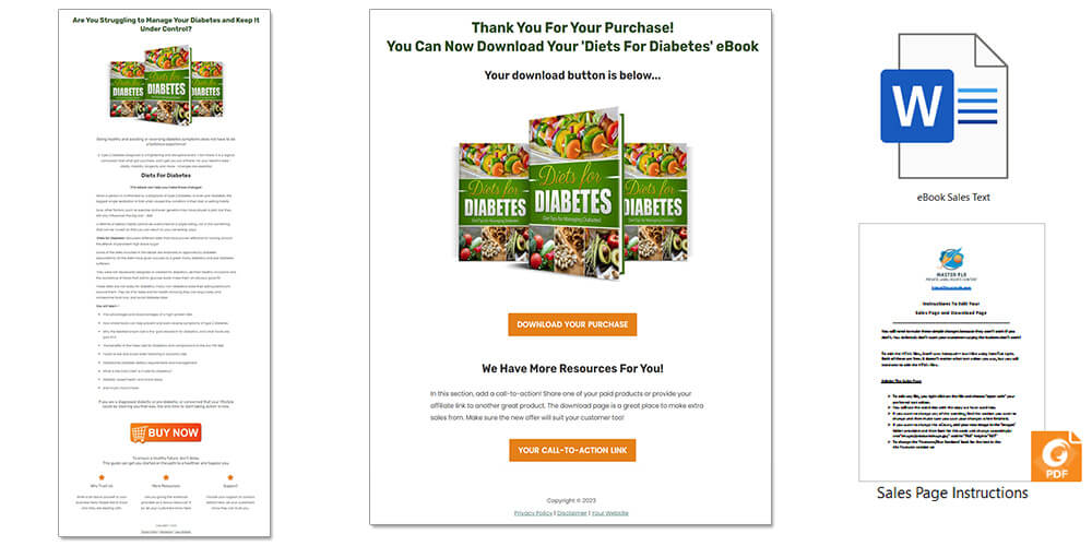 Diabetes Diet PLR Sales Page