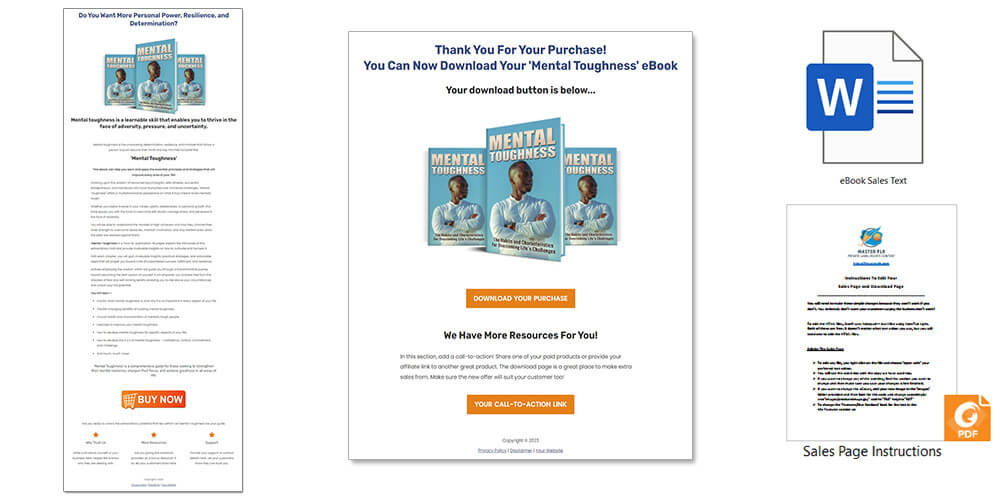Mental Toughness PLR Sales Page and Download Page