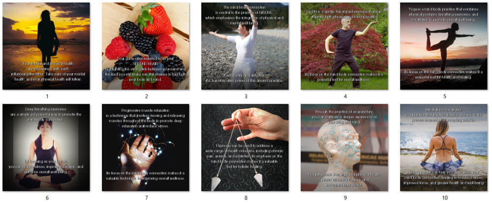 Mind-Body Connection PLR Social Posters
