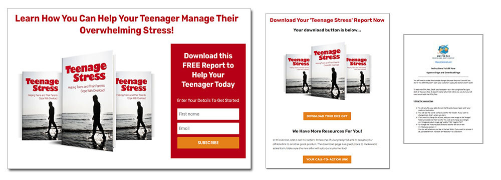 Teenage Stress PLR Squeeze Page