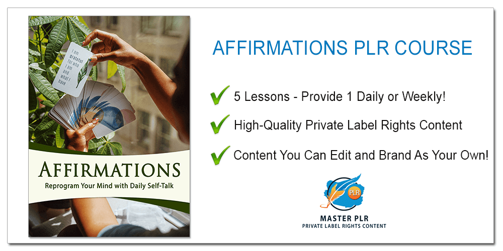 Affirmations PLR Course Contents