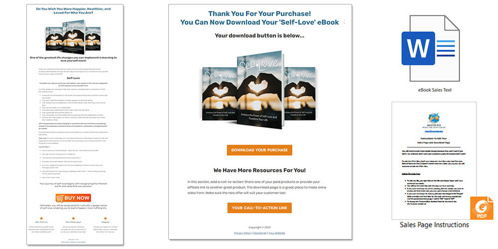 Self-Love PLR eBook Sales Page