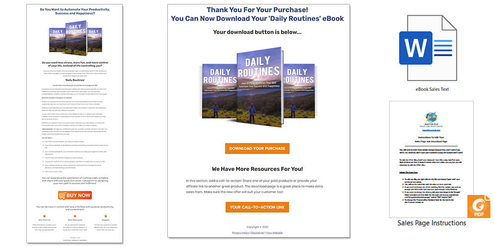 Daily Routines PLR Sales Page
