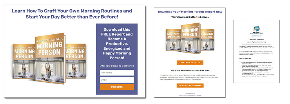 Morning Person - Morning Routines PLR Squeeze Page