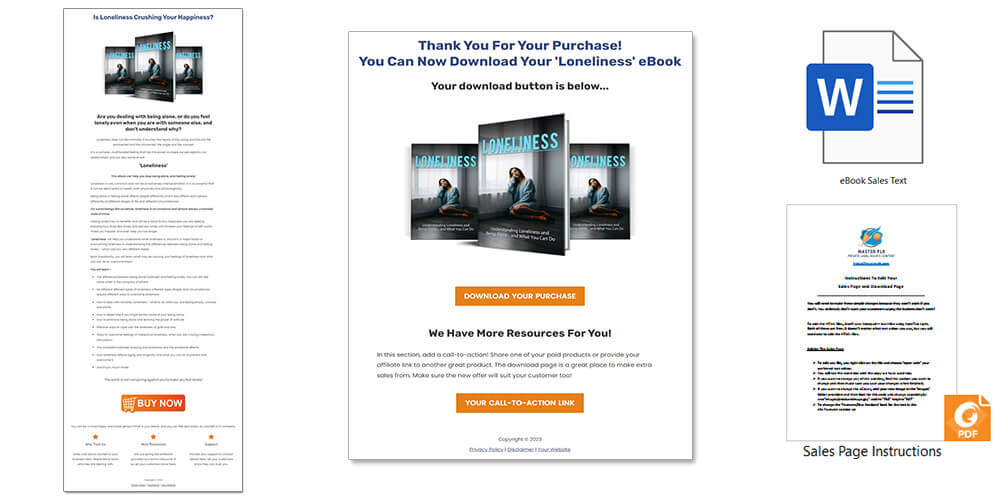 Loneliness PLR eBook Sales Page
