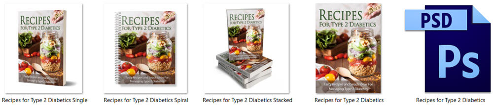 Recipes For Type 2 Diabetes PLR Report Cover Graphics