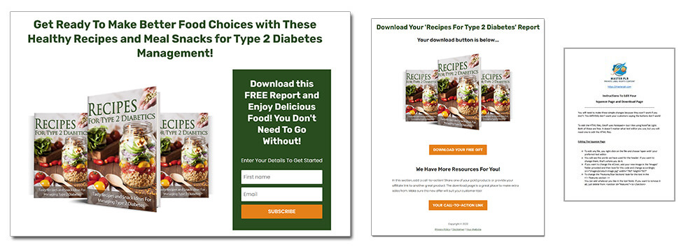 Recipes For Type 2 Diabetes PLR Report Squeeze Page