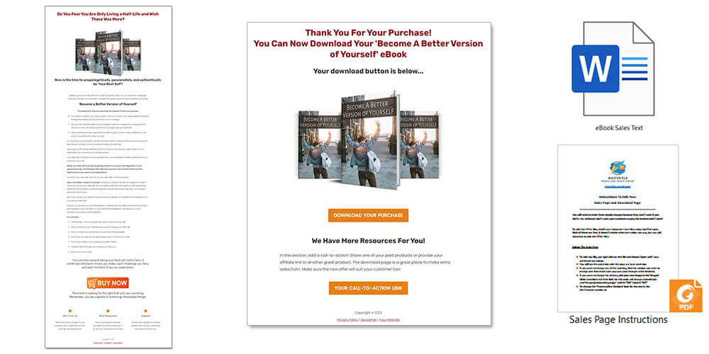 Become A Better Version of Yourself PLR eBook Sales Page