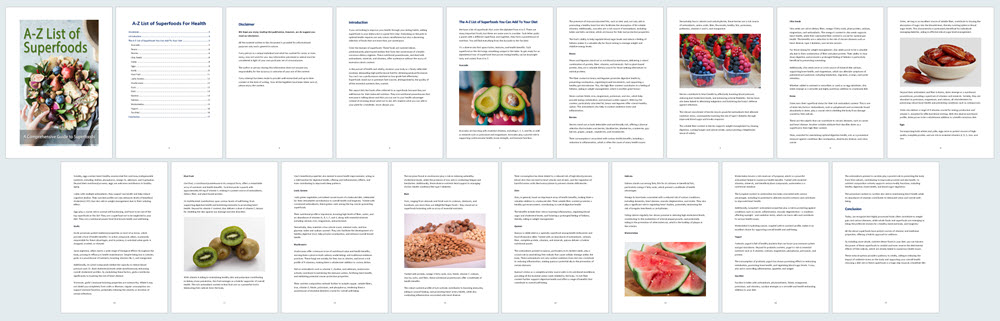 Superfoods PLR Report Contents