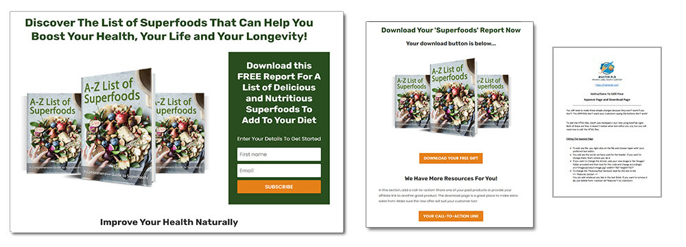 Superfoods PLR Report Squeeze Page