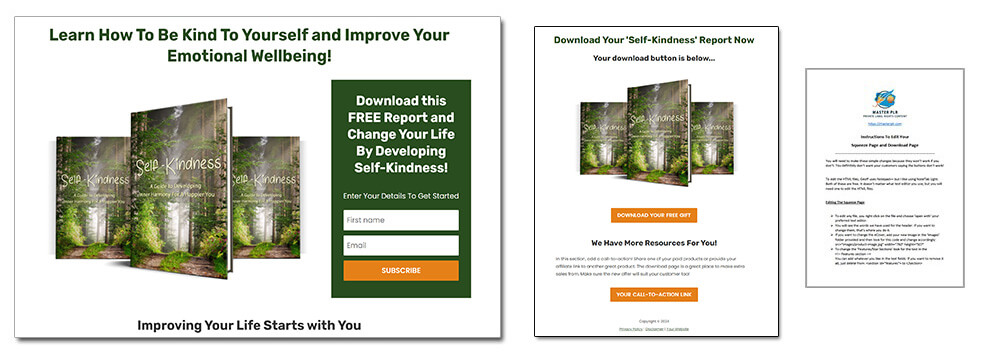 Self-Kindness PLR Report Squeeze Page