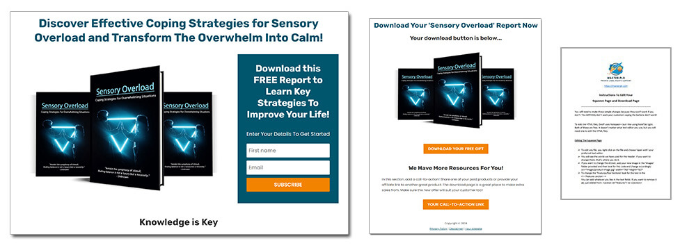 Sensory Overload PLR Report Squeeze Page