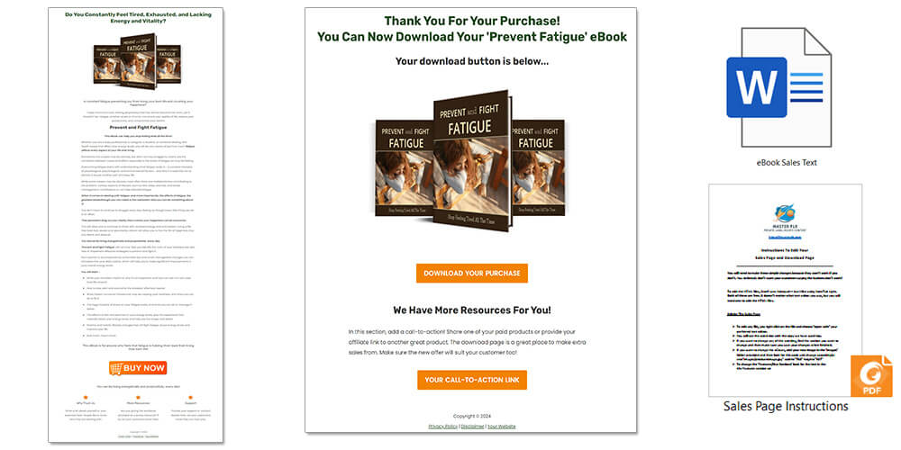 Fatigue PLR eBook Sales Page