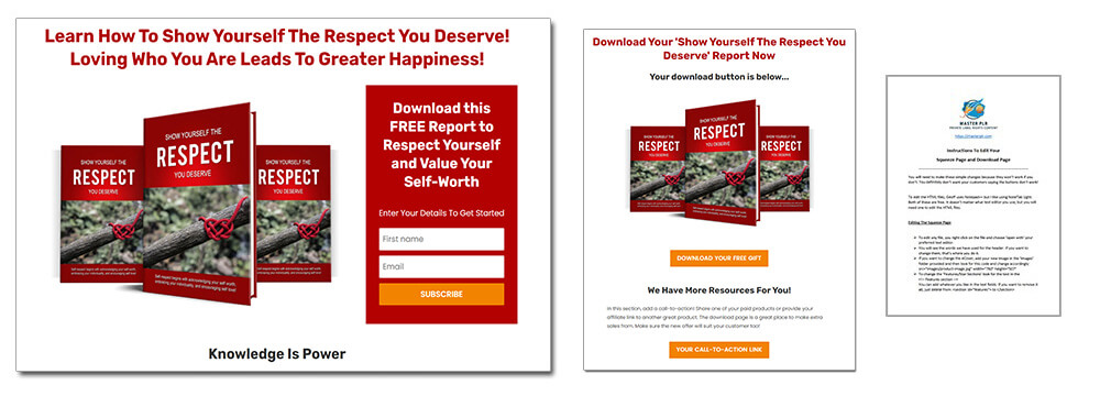 Show Yourself Respect PLR Report Squeeze Page