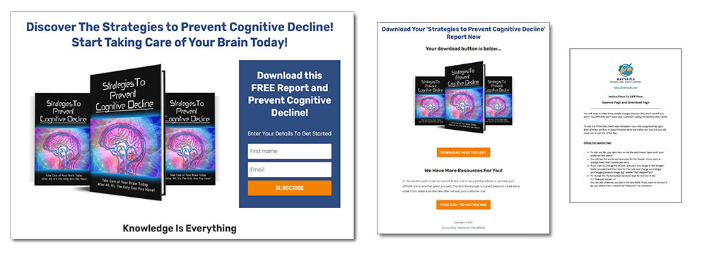 Cognitive Decline PLR Report Squeeze Page