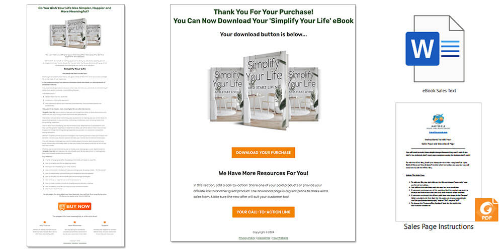 Simplify Your Life PLR eBook Sales Page