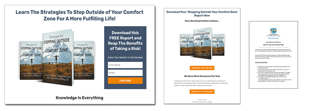 Stepping Outside Your Comfort Zone PLR Squeeze Page
