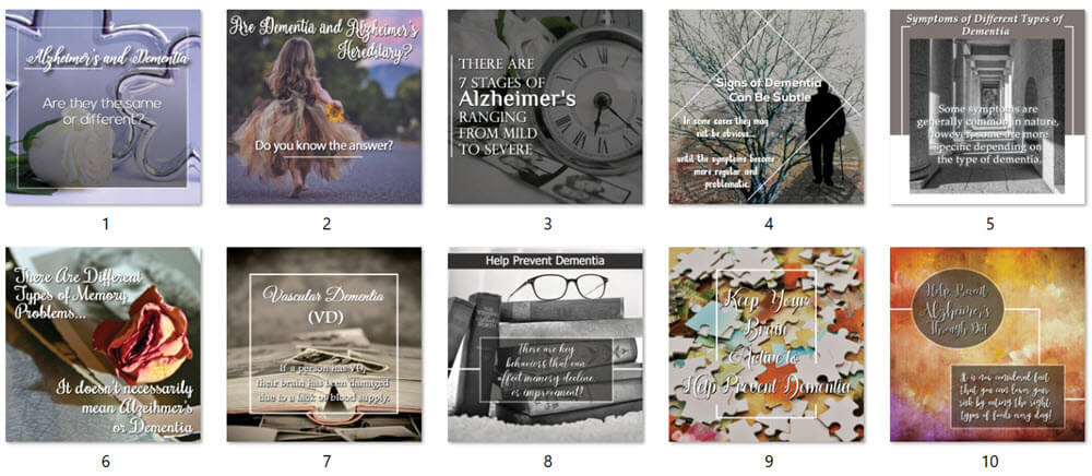 Alzheimer's PLR Social Posters