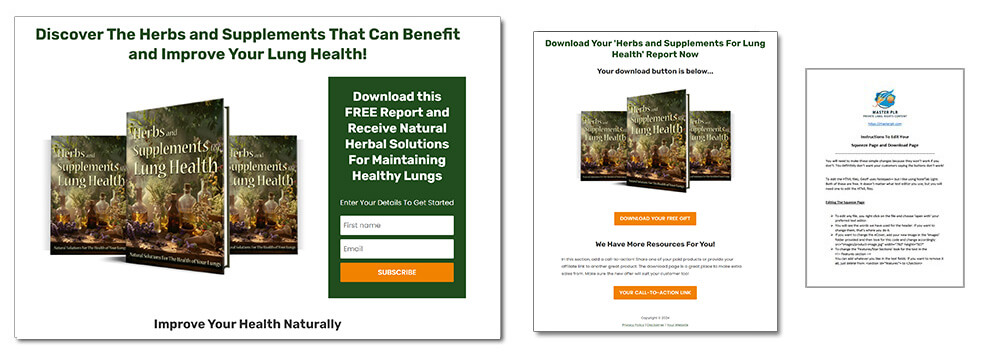 Herbs For Lung Health PLR Report Squeeze Page