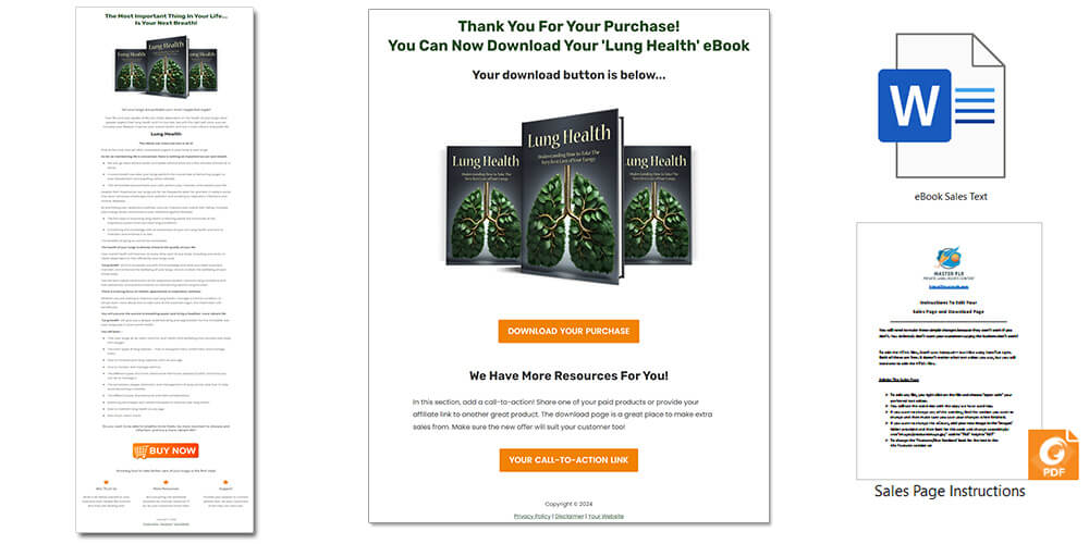 Lung Health PLR eBook Sales Page