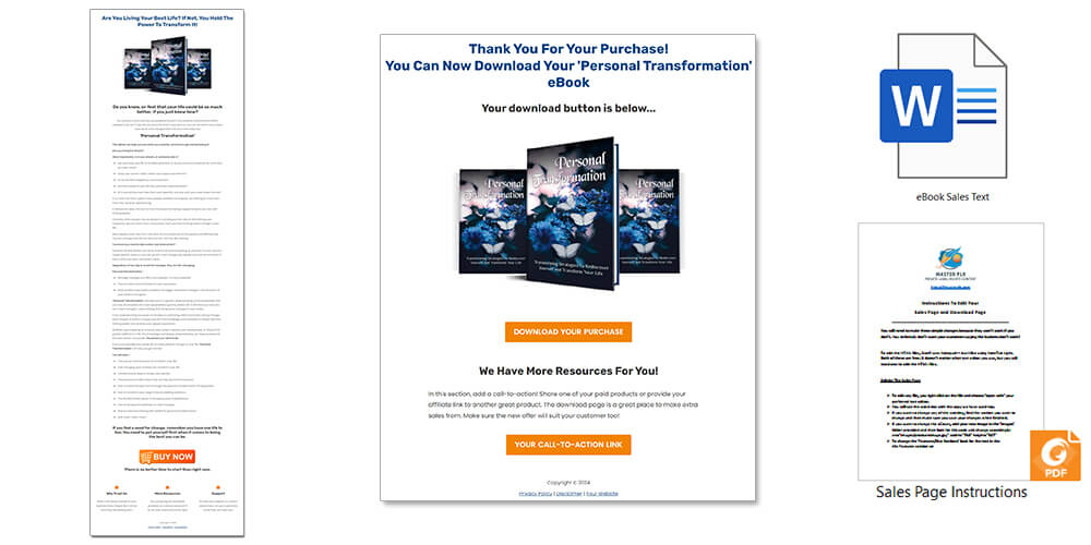 Personal Transformation PLR eBook Sales Page