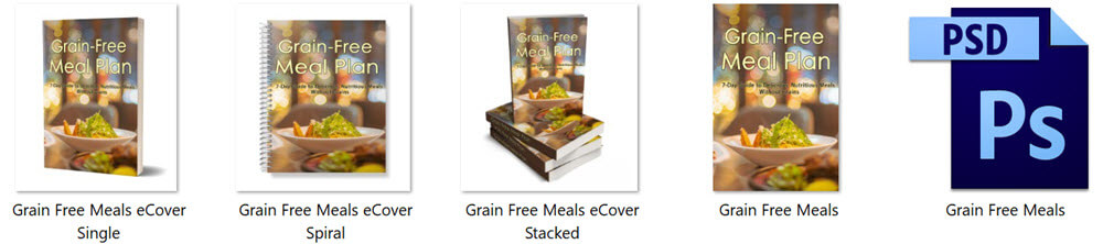 Grain Free Meal PLR Report eCover Graphics