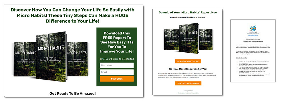 Micro Habits PLR Report Squeeze Page