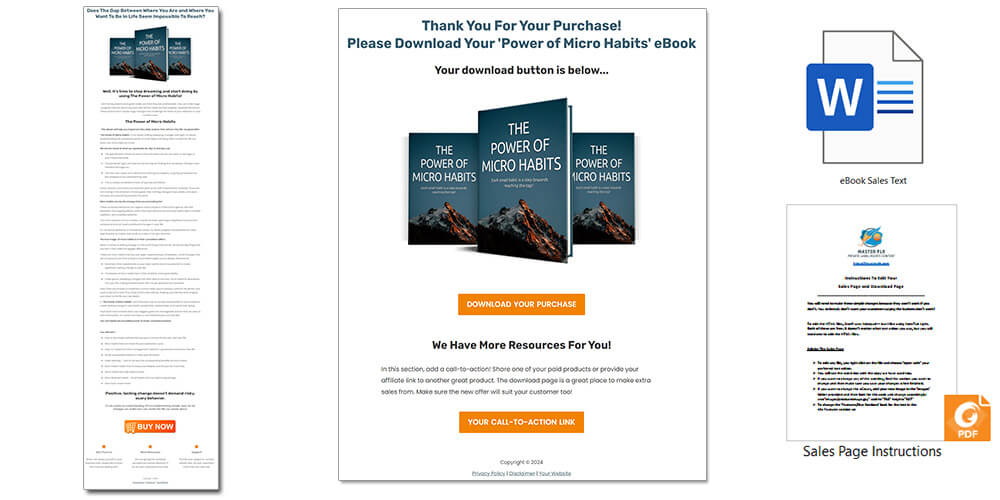 Micro Habits PLR eBook Sales Page