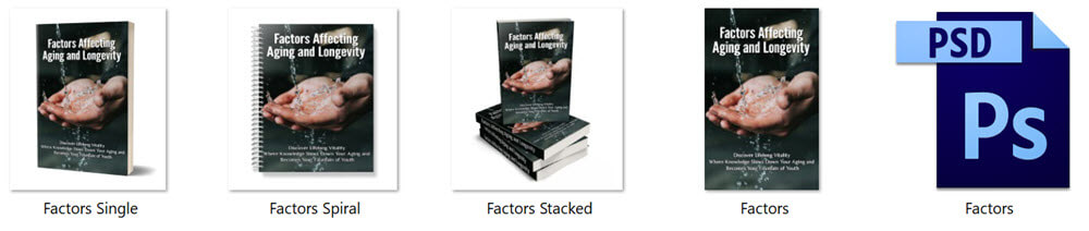 Factors Affecting Aging and Longevity PLR eBook Cover Graphics