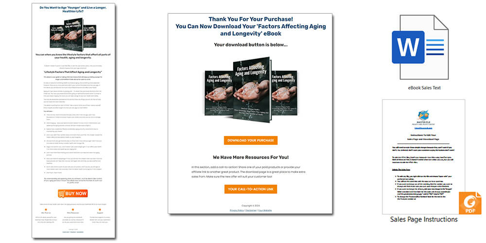 Factors Affecting Health and Longevity PLR eBook Sales Page