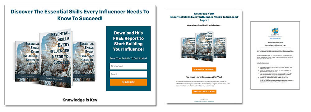 Essential Skills For Influencers PLR Report Squeeze Page