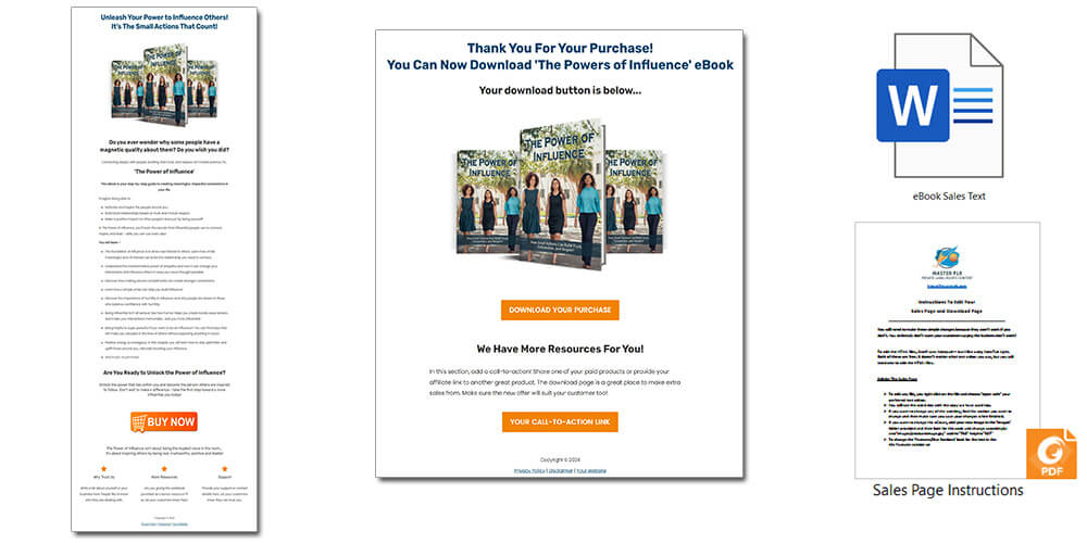 Power of Influence PLR eBook Sales Page