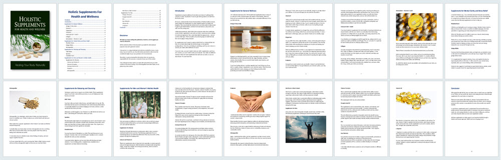 Holistic Health Supplements PLR Report